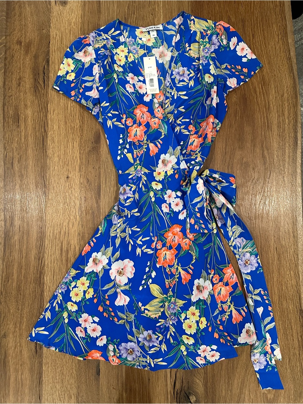 Yumi Kim Royal Blue Floral Wrap Dress